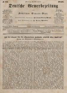 Deutsche Gewerbezeitung und Sächsisches Gewerbeblatt, Jahrg. XI. Dienstag, 24. November, nr 94.