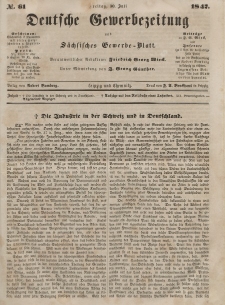 Deutsche Gewerbezeitung und Sächsisches Gewerbeblatt, Jahrg. XII, Freitag, 30. Juli, nr 61.