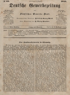 Deutsche Gewerbezeitung und Sächsisches Gewerbeblatt, Jahrg. XII, Freitag, 6. August, nr 63.