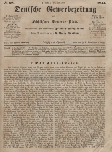 Deutsche Gewerbezeitung und Sächsisches Gewerbeblatt, Jahrg. XII, Dienstag, 24. August, nr 68.
