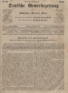 Deutsche Gewerbezeitung und Sächsisches Gewerbeblatt, Jahrg. XII, Dienstag, 31. August, nr 70.
