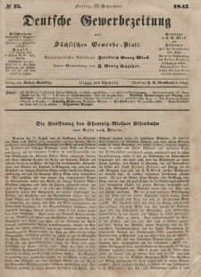 Deutsche Gewerbezeitung und Sächsisches Gewerbeblatt, Jahrg. XII, Freitag, 17. September, nr 75.