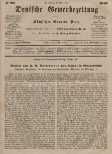 Deutsche Gewerbezeitung und Sächsisches Gewerbeblatt, Jahrg. XII, Dienstag, 5. Oktober, nr 80.