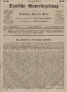 Deutsche Gewerbezeitung und Sächsisches Gewerbeblatt, Jahrg. XII, Freitag, 8. Oktober, nr 81.