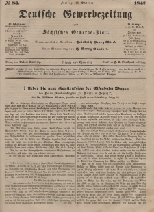Deutsche Gewerbezeitung und Sächsisches Gewerbeblatt, Jahrg. XII, Freitag, 15. Oktober, nr 83.