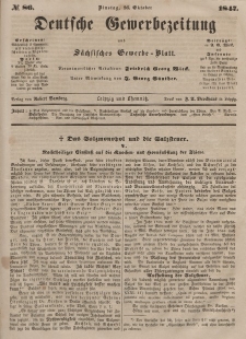 Deutsche Gewerbezeitung und Sächsisches Gewerbeblatt, Jahrg. XII, Dienstag, 26. Oktober, nr 86.