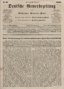 Deutsche Gewerbezeitung und Sächsisches Gewerbeblatt, Jahrg. XII, Freitag, 29. Oktober, nr 87.