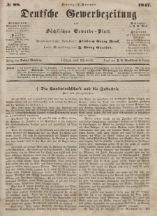 Deutsche Gewerbezeitung und Sächsisches Gewerbeblatt, Jahrg. XII, Dienstag, 2. November, nr 88.