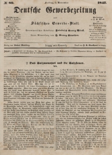 Deutsche Gewerbezeitung und Sächsisches Gewerbeblatt, Jahrg. XII, Freitag, 5. November, nr 89.