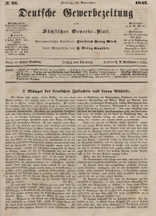 Deutsche Gewerbezeitung und Sächsisches Gewerbeblatt, Jahrg. XII, Freitag, 12. November, nr 91.