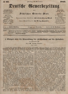 Deutsche Gewerbezeitung und Sächsisches Gewerbeblatt, Jahrg. XII, Freitag, 19. November, nr 93.