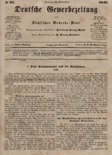 Deutsche Gewerbezeitung und Sächsisches Gewerbeblatt, Jahrg. XII, Freitag, 26. November, nr 95.