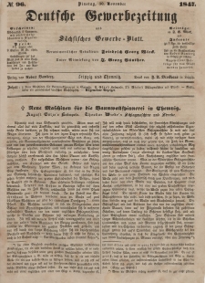 Deutsche Gewerbezeitung und Sächsisches Gewerbeblatt, Jahrg. XII, Dienstag, 30. November, nr 96.