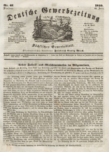 Deutsche Gewerbezeitung und Sächsisches Gewerbeblatt, Jahrg. XIV, Dienstag, 31. Juli, nr 61.