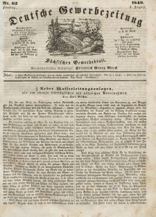 Deutsche Gewerbezeitung und Sächsisches Gewerbeblatt, Jahrg. XIV, Freitag, 3. August, nr 62.