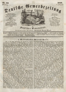 Deutsche Gewerbezeitung und Sächsisches Gewerbeblatt, Jahrg. XIV, Dienstag, 3. August, nr 63.