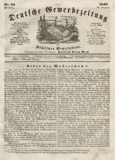 Deutsche Gewerbezeitung und Sächsisches Gewerbeblatt, Jahrg. XIV, Dienstag, 14. August, nr 65.