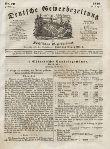Deutsche Gewerbezeitung und Sächsisches Gewerbeblatt, Jahrg. XIV, Freitag, 31. August, nr 70.