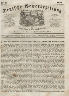 Deutsche Gewerbezeitung und Sächsisches Gewerbeblatt, Jahrg. XIV, Freitag, 7. September, nr 72.
