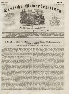 Deutsche Gewerbezeitung und Sächsisches Gewerbeblatt, Jahrg. XIV, Dienstag, 25. September, nr 77.