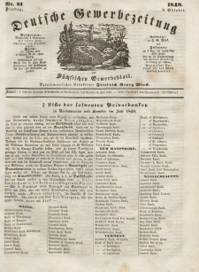 Deutsche Gewerbezeitung und Sächsisches Gewerbeblatt, Jahrg. XIV, Dienstag, 9. Oktober, nr 81.