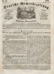 Deutsche Gewerbezeitung und Sächsisches Gewerbeblatt, Jahrg. XIV, Freitag, 23. November, nr 94.