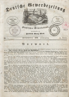 Deutsche Gewerbezeitung und Sächsisches Gewerbeblatt, Jahrg. XV. Januar 1850. H. 1.