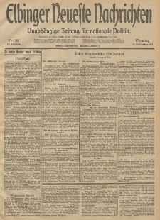 Elbinger Neueste Nachrichten, Nr. 261 Dienstag 23 September 1913 65. Jahrgang
