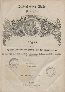 Deutsche Illustrirte Gewerbezeitung. Jahrg. XXIX. (Inhalts-Verzeichniß)