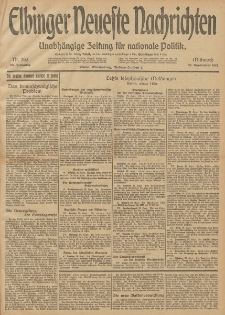 Elbinger Neueste Nachrichten, Nr. 263 Donnerstag 25 September 1913 65. Jahrgang