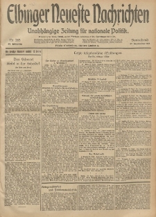 Elbinger Neueste Nachrichten, Nr. 265 Sonnabend 27 September 1913 65. Jahrgang