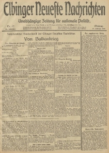 Elbinger Neueste Nachrichten, Nr. 47 Montag 17 Februar 1913 65. Jahrgang