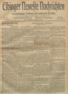 Elbinger Neueste Nachrichten, Nr. 267 Montag 29 September 1913 65. Jahrgang