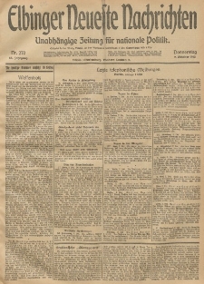 Elbinger Neueste Nachrichten, Nr. 270 Donnerstag 2 Oktober 1913 65. Jahrgang