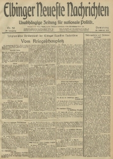 Elbinger Neueste Nachrichten, Nr. 50 Donnerstag 20 Februar 1913 65. Jahrgang