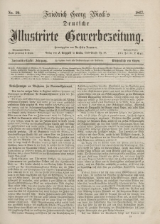 Deutsche Illustrirte Gewerbezeitung, 1867. Jahrg. XXXII, nr 19.