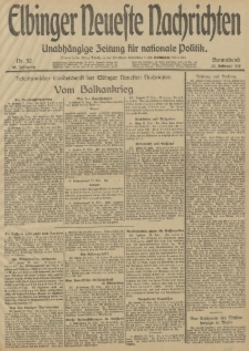 Elbinger Neueste Nachrichten, Nr. 52 Sonnabend 22 Februar 1913 65. Jahrgang