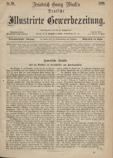 Deutsche Illustrirte Gewerbezeitung, 1869. Jahrg. XXXIV, nr 19.