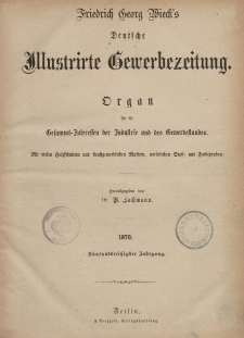 Deutsche Illustrirte Gewerbezeitung. Jahrg. XXXV. (Inhalts-Verzeichniß)