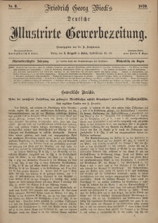 Deutsche Illustrirte Gewerbezeitung, 1870. Jahrg. XXXV, nr 6.
