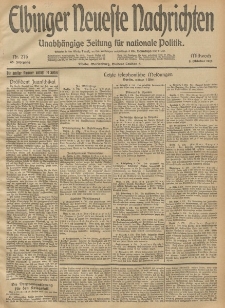 Elbinger Neueste Nachrichten, Nr. 276 Mittwoch 8 Oktober 1913 65. Jahrgang