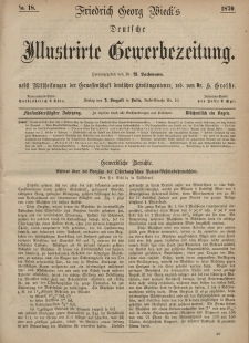 Deutsche Illustrirte Gewerbezeitung, 1870. Jahrg. XXXV, nr 18.
