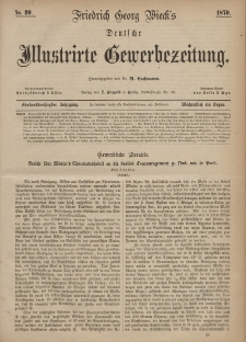 Deutsche Illustrirte Gewerbezeitung, 1870. Jahrg. XXXV, nr 20.