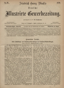 Deutsche Illustrirte Gewerbezeitung, 1870. Jahrg. XXXV, nr 21.