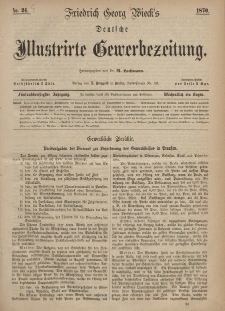 Deutsche Illustrirte Gewerbezeitung, 1870. Jahrg. XXXV, nr 24.