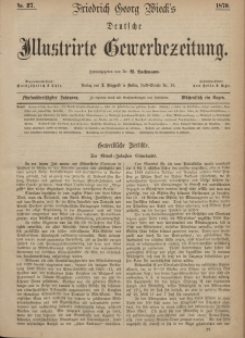 Deutsche Illustrirte Gewerbezeitung, 1870. Jahrg. XXXV, nr 27.