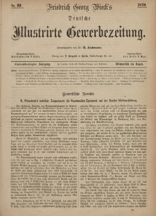 Deutsche Illustrirte Gewerbezeitung, 1870. Jahrg. XXXV, nr 29.