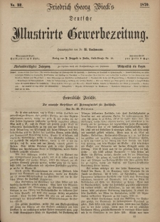 Deutsche Illustrirte Gewerbezeitung, 1870. Jahrg. XXXV, nr 32.