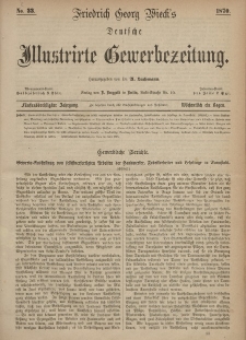 Deutsche Illustrirte Gewerbezeitung, 1870. Jahrg. XXXV, nr 33.