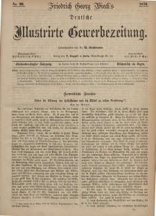 Deutsche Illustrirte Gewerbezeitung, 1870. Jahrg. XXXV, nr 36.